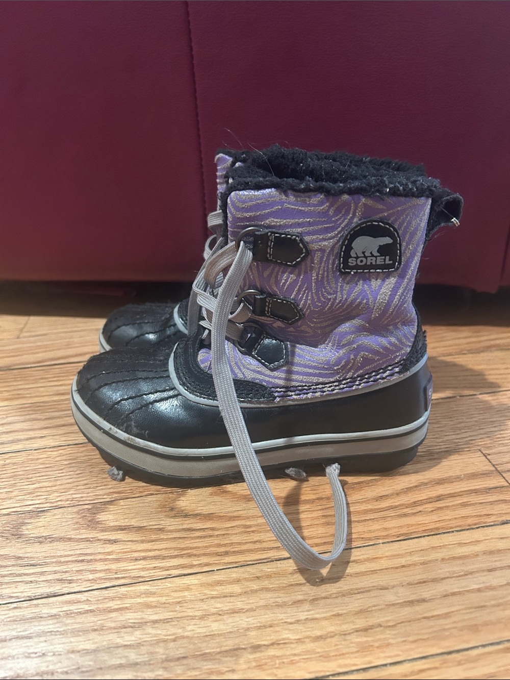 Sorel Kids Purple and Black Insulated Snow Boots
